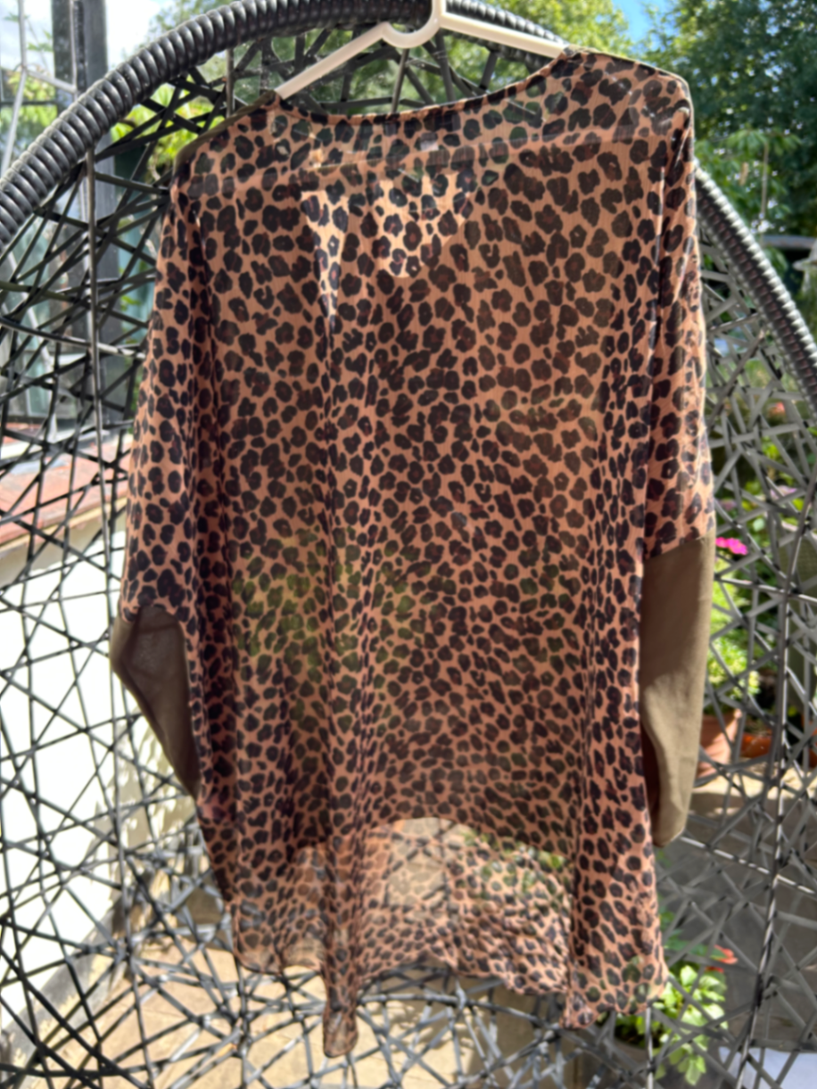Khaki And Leopard Alexander Top