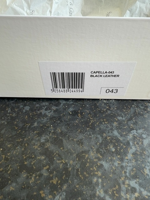 Capella black leather flats. 44