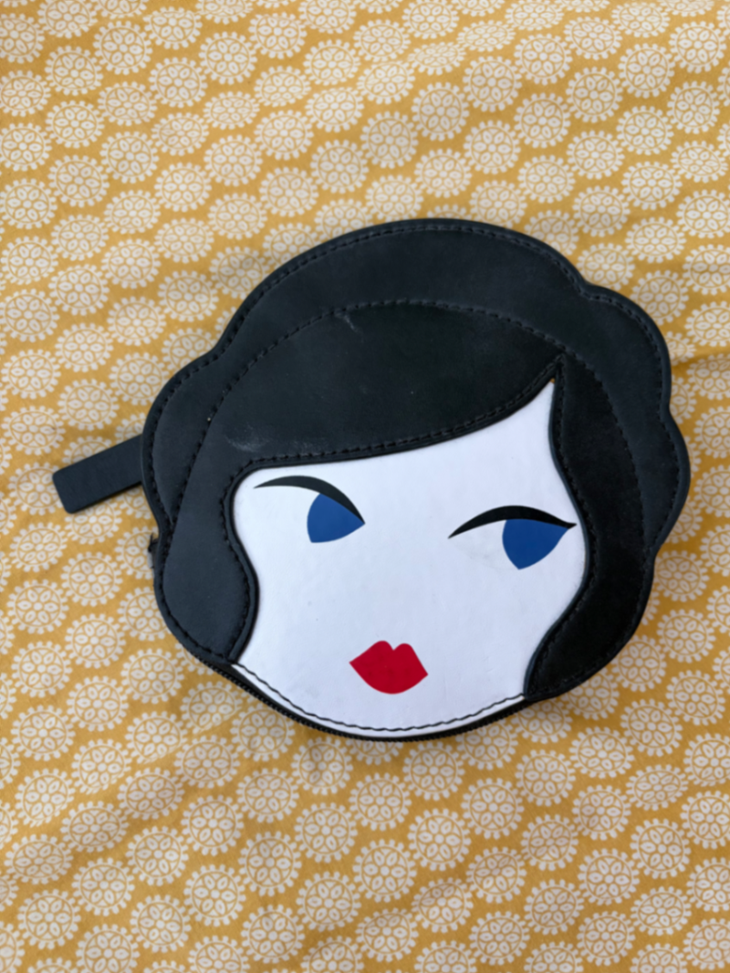 Lulu Guinness doll face foldaway shopper bag- used once 