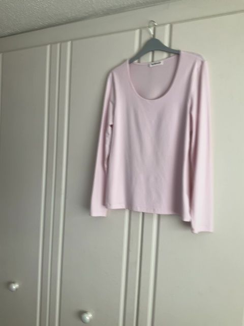 Soft Pink Long Sleeve Scoop Neck Top