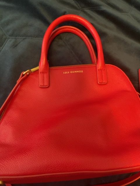 Red leather dome bag 
