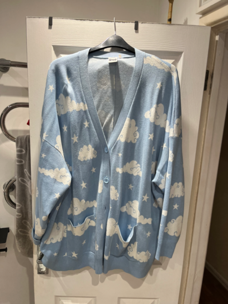 Pale blue cloud cardigan