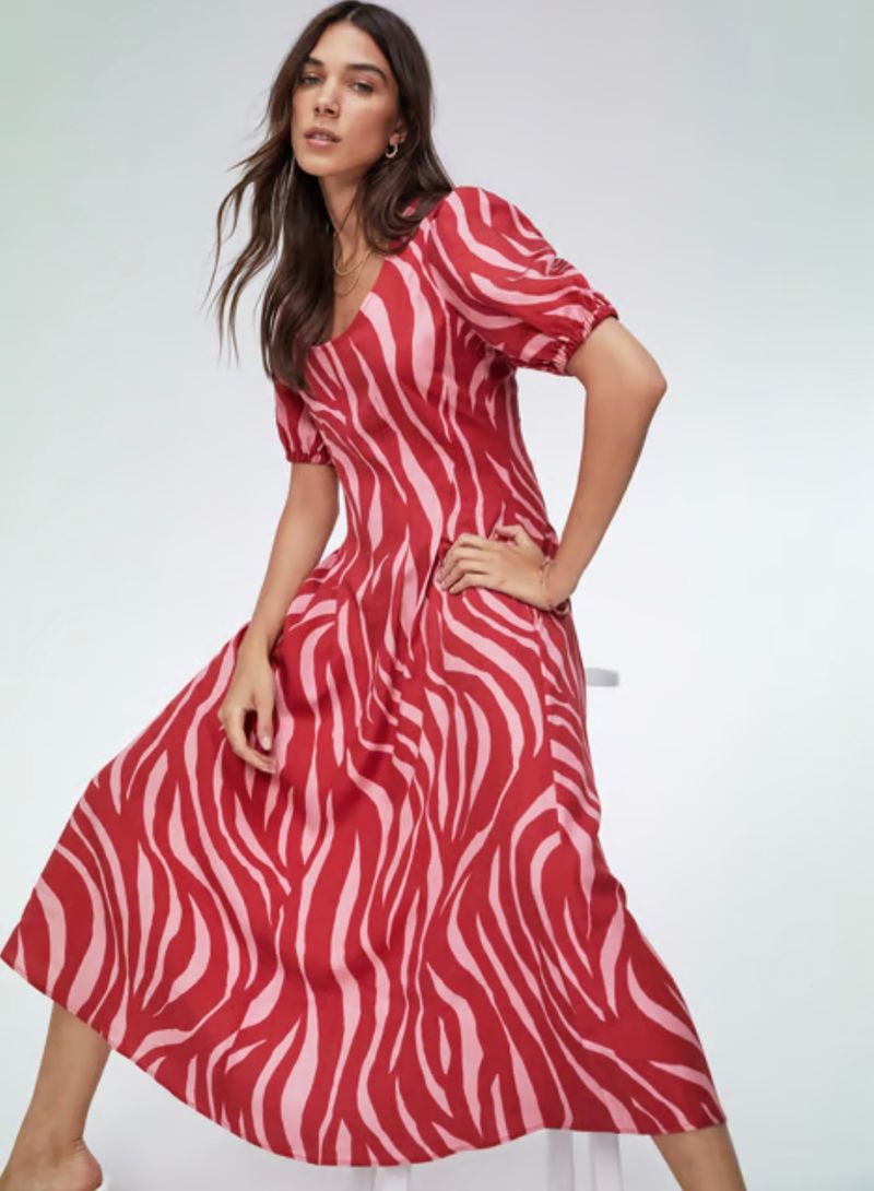 Jazlyn TENCEL™ Abstract Zebra Print Dress 