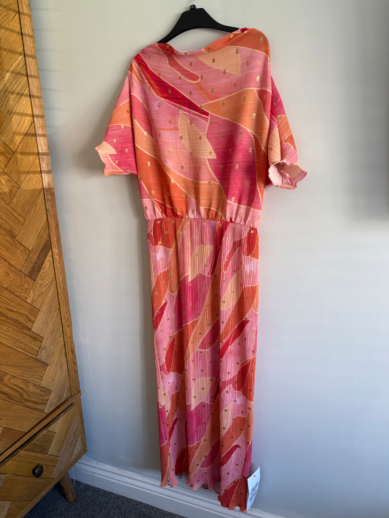 Pink & Orange Tilly abstract Dress UK Large