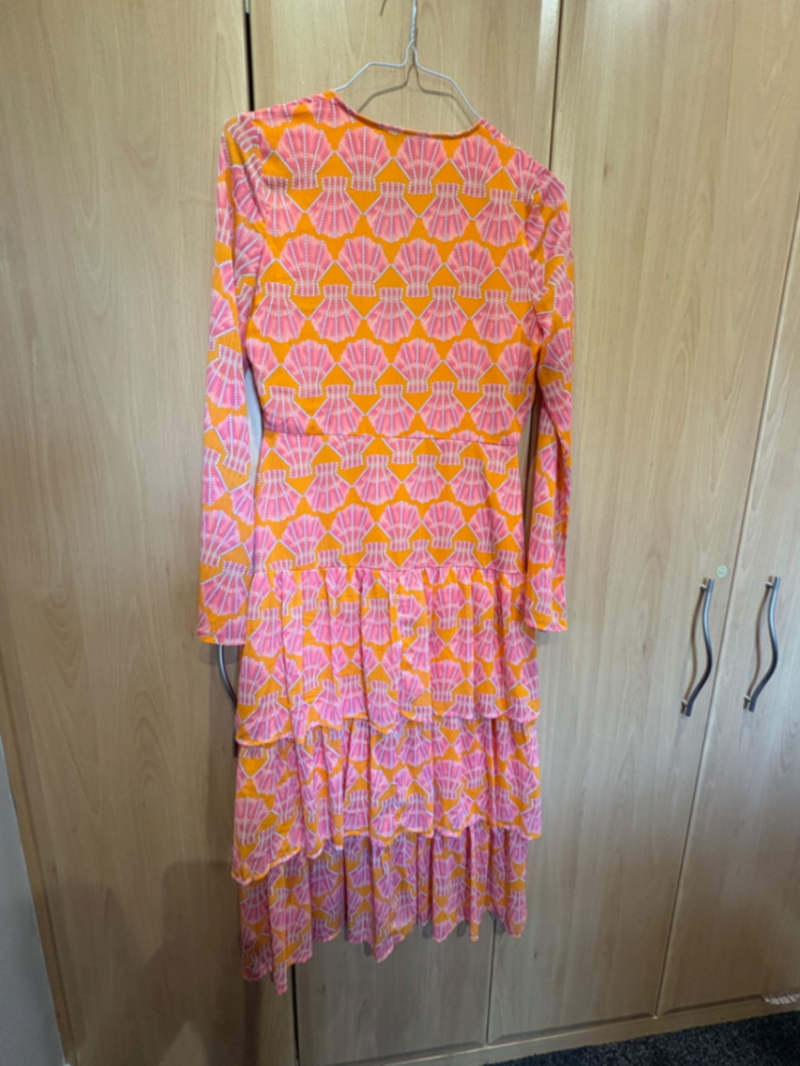 Orange Shell Tiered Dress