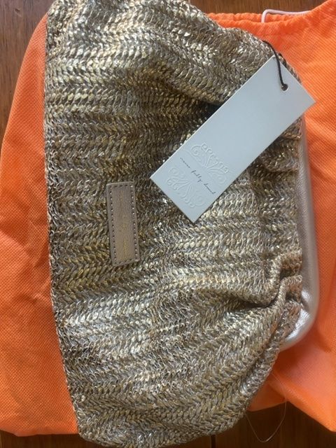 Gold clutch bag