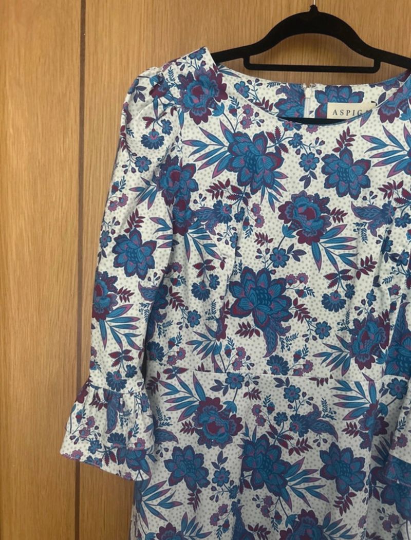 Victoria printed cotton sateen dress