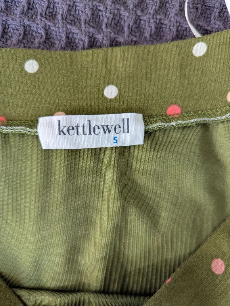 Geri Print Skirt, Polka Dot A-Line Skirt Green