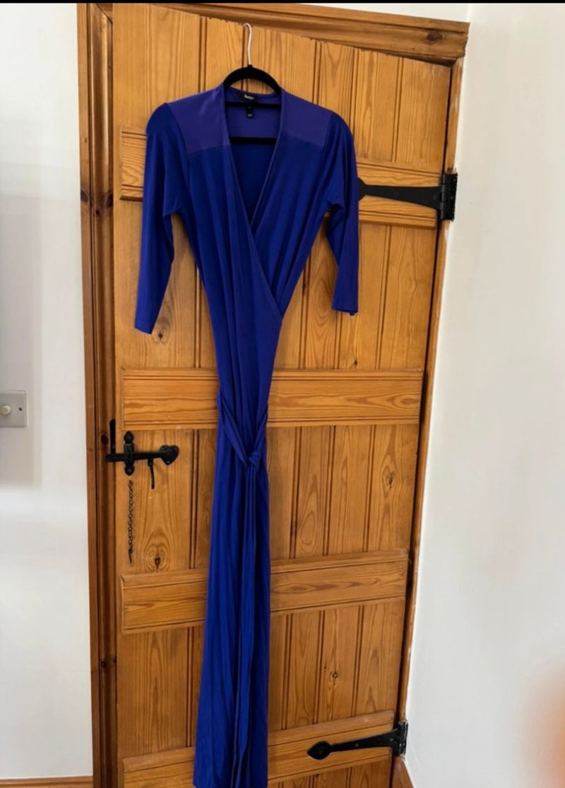 Long jersey wrap dress