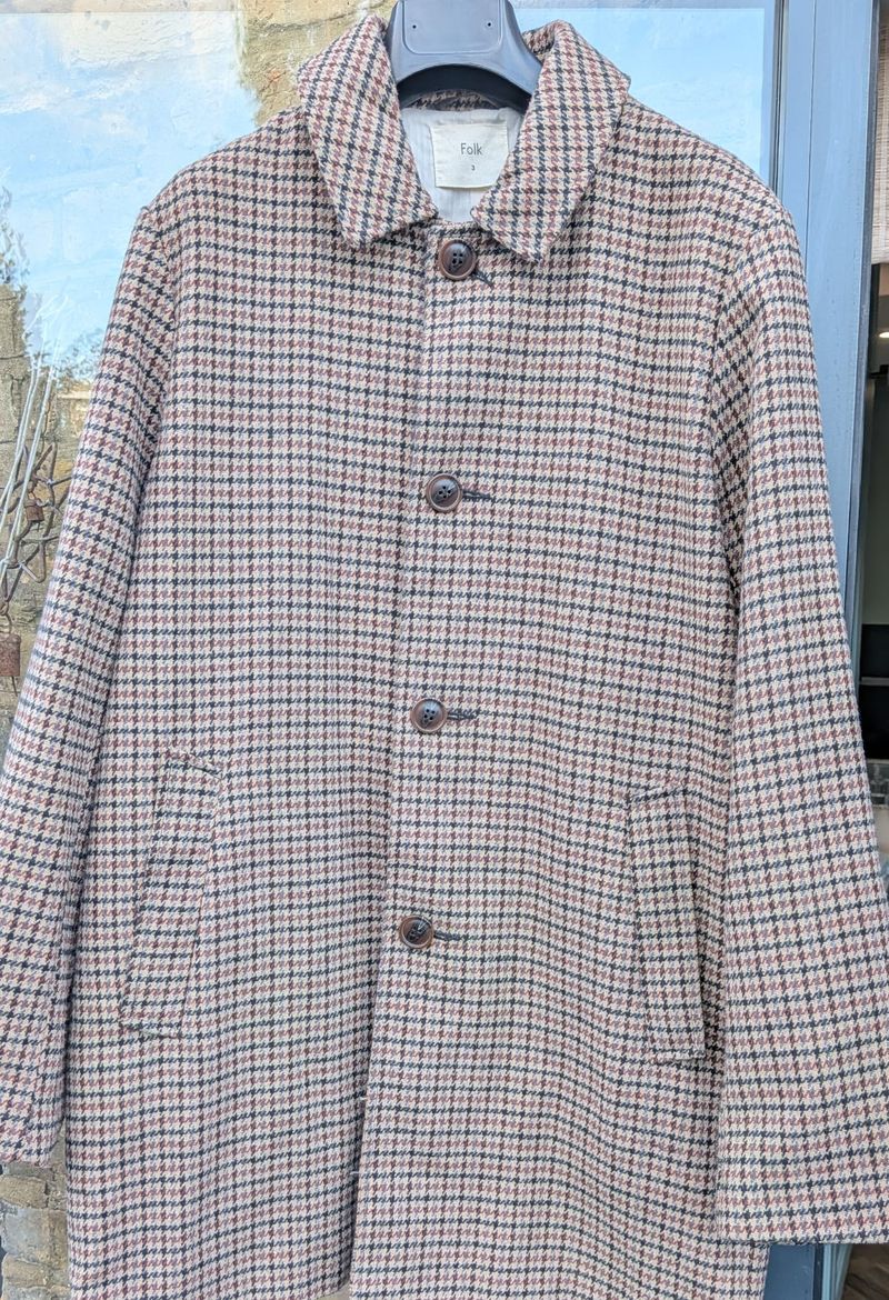 Folk Houndstooth Car Coat