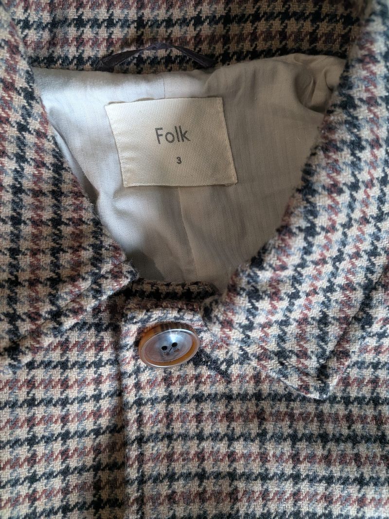 Folk Houndstooth Car Coat