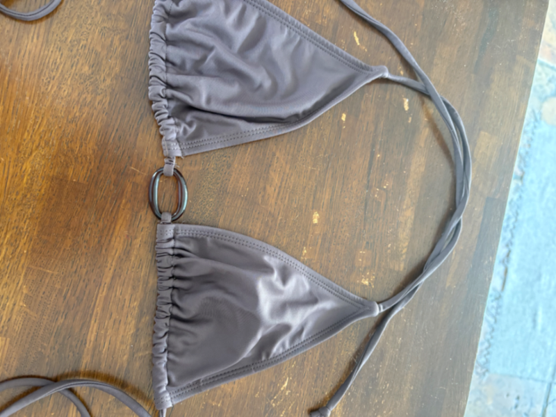 Pami Beaded Bikini Top in Coffee