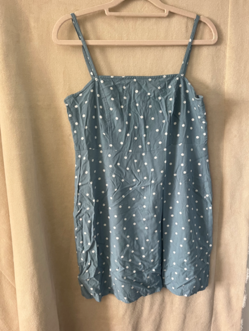 Boyasly Slip Dress in Skater Polka Blue by Motel