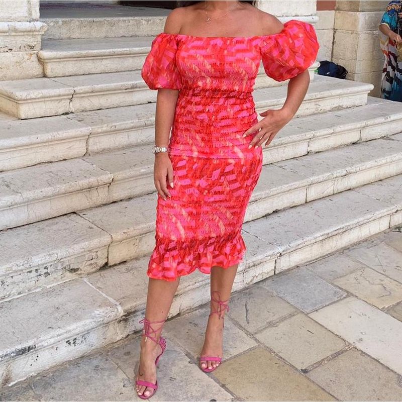 Pink and red jojo dress. Size M 