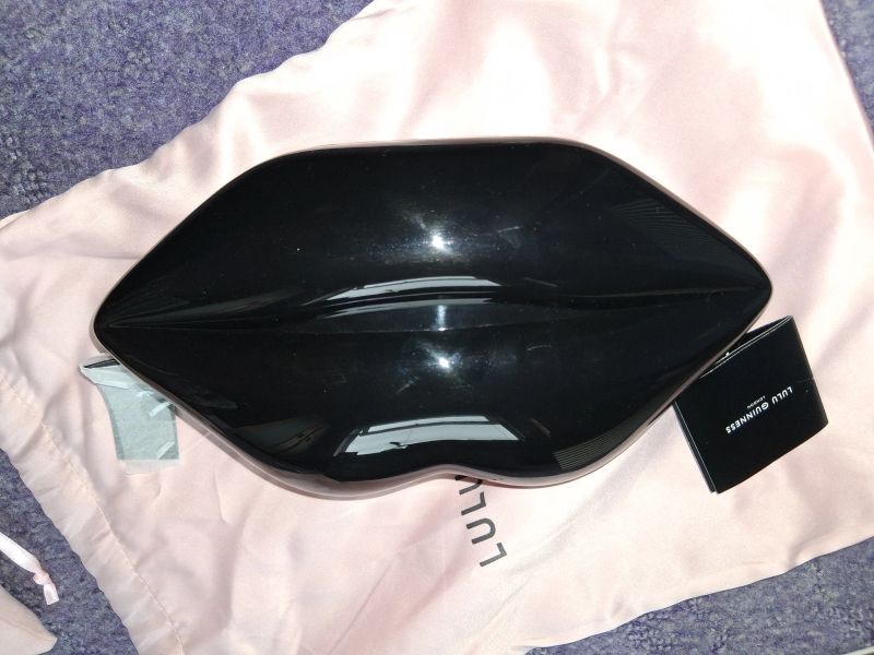 Large Black Lips Clutch