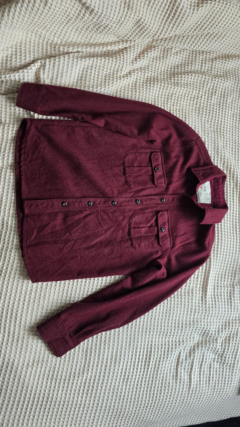 RED WOOL BLEND SHIRT