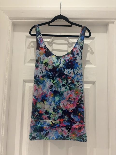 Azul multicolor floral open back crossover vest bam size 12
