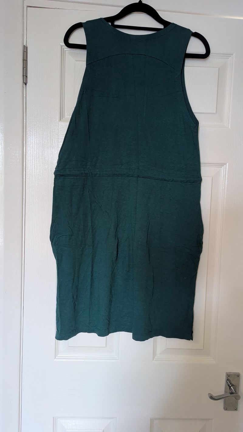 Sleeveless green dress with drawstring UK 12