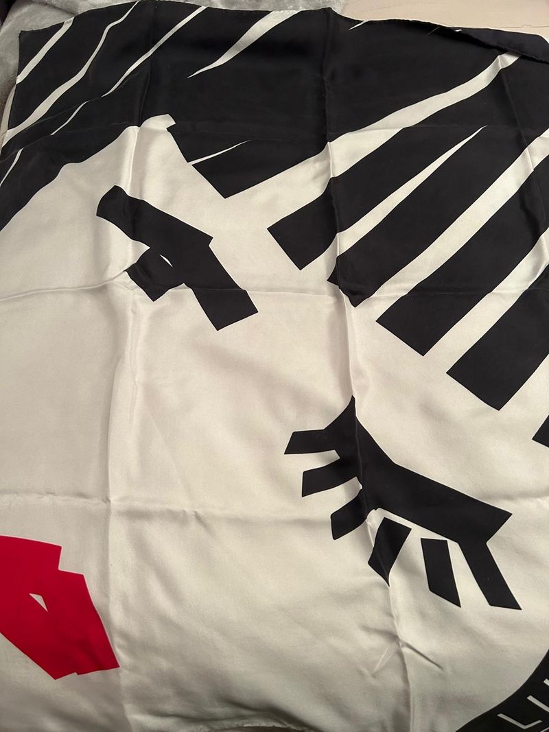 White background silk scarf