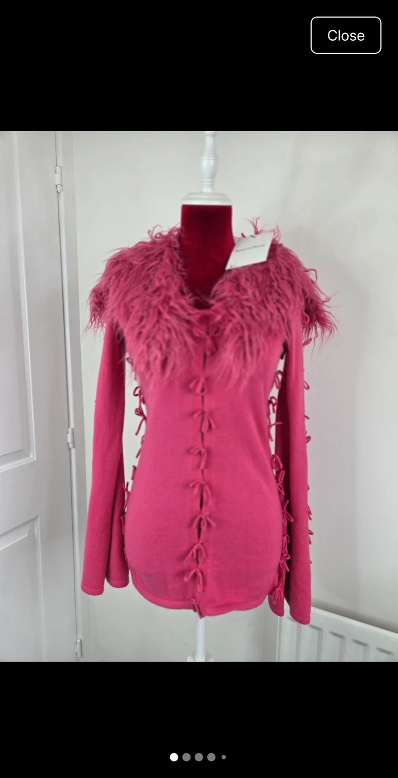 House Of Sunny Laced Peggy Kelly Pink Cardigan