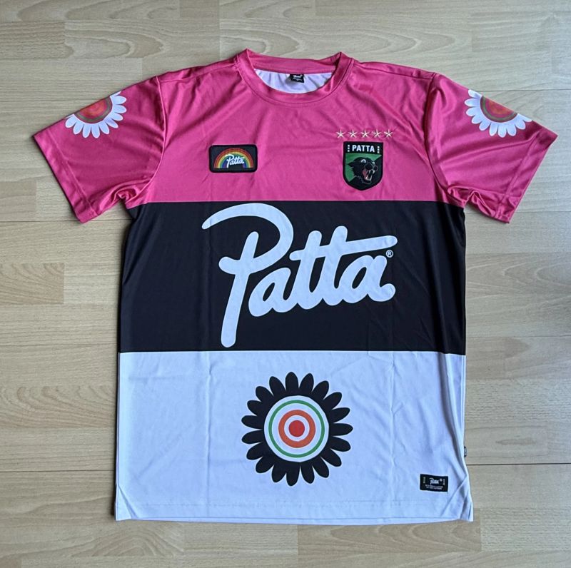 Patta Flower Football Jersey (Pink/Black/White)