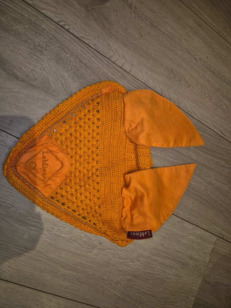 Orange ear bonnet