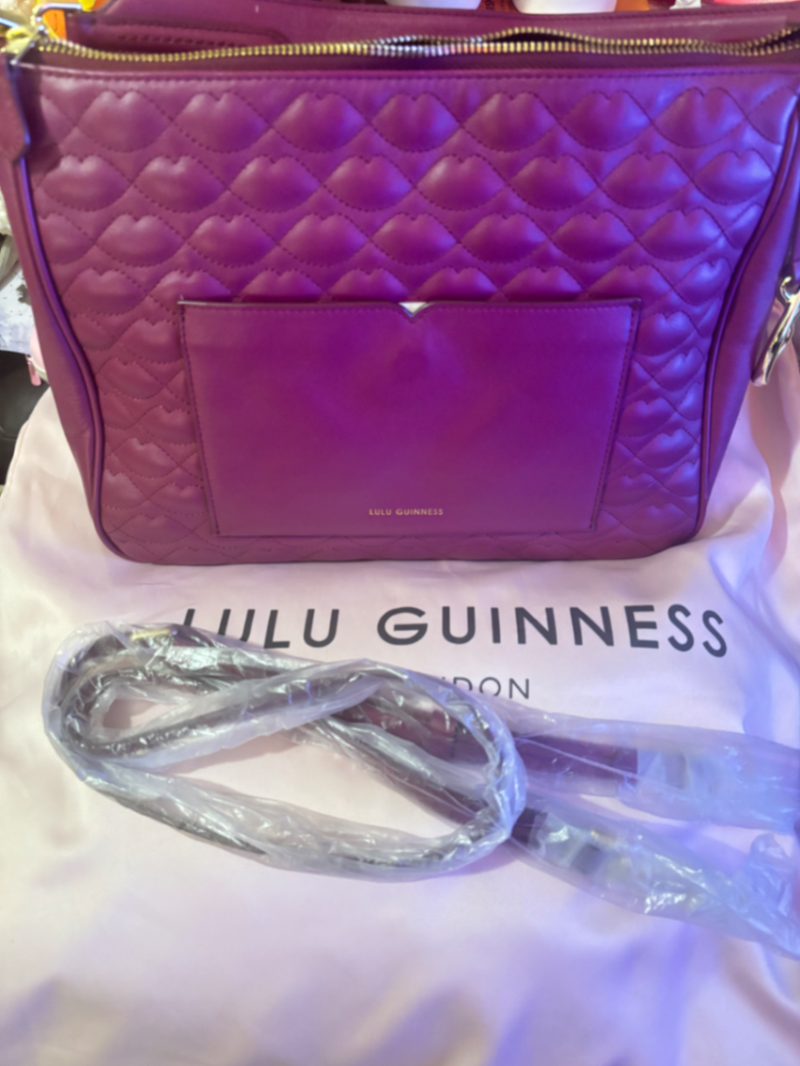 Quilted lips leather Callie in peony RRP£295