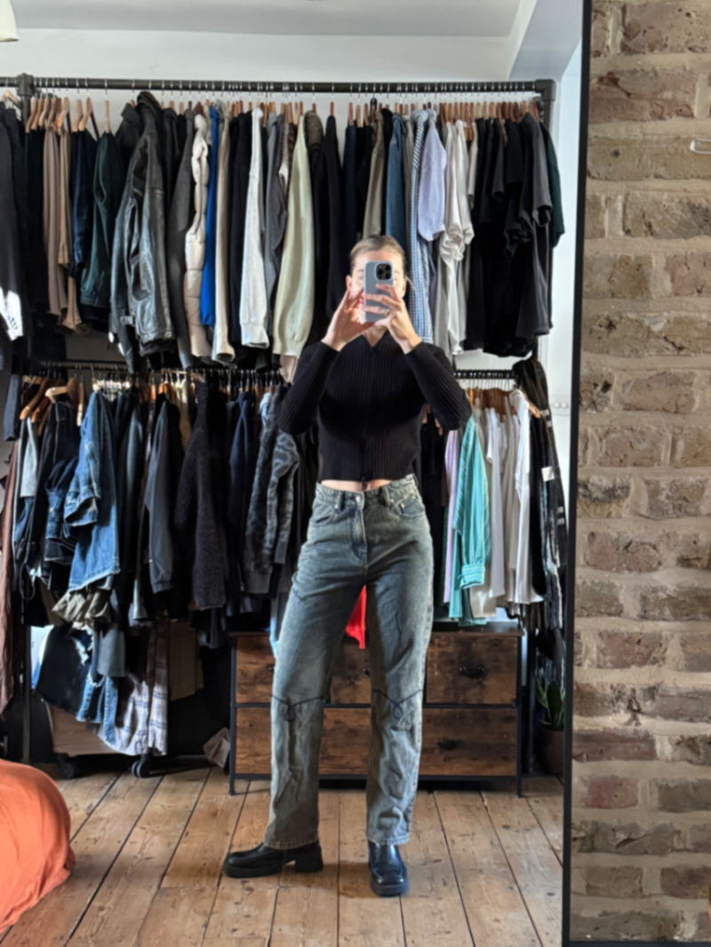 Sandblast high waisted jeans 