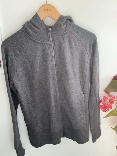 Grey bamboo zip hoodie