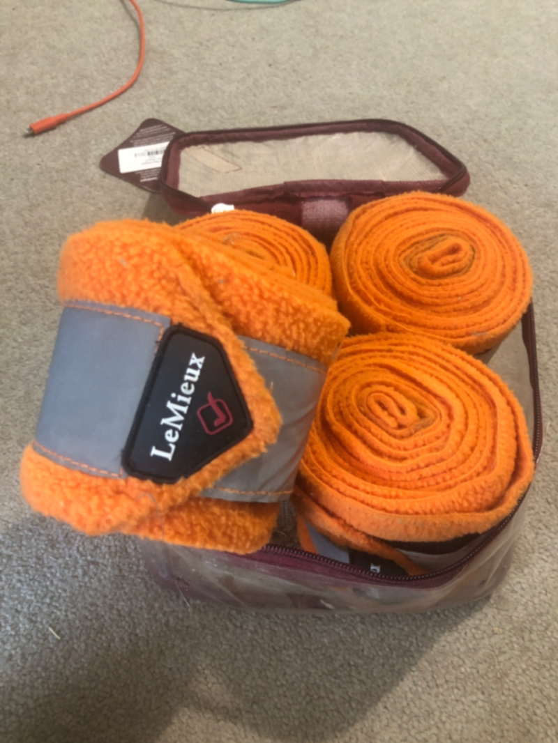 LeMieux Hi Vis Fleece Polo Bandages Tangerine
