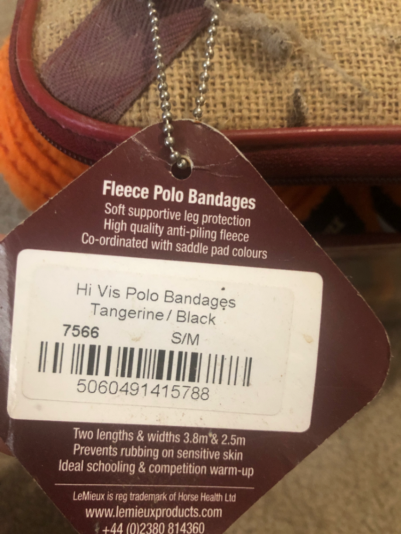 LeMieux Hi Vis Fleece Polo Bandages Tangerine