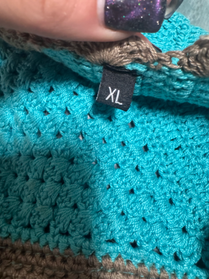 Lemieux Classic fly hood crochet bonnet ears azure size XL