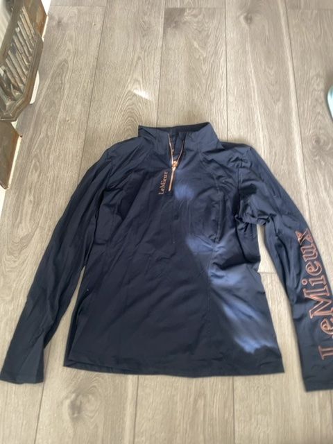 LeMieux Navy Quarter Zip Long Sleeve Top UK 12