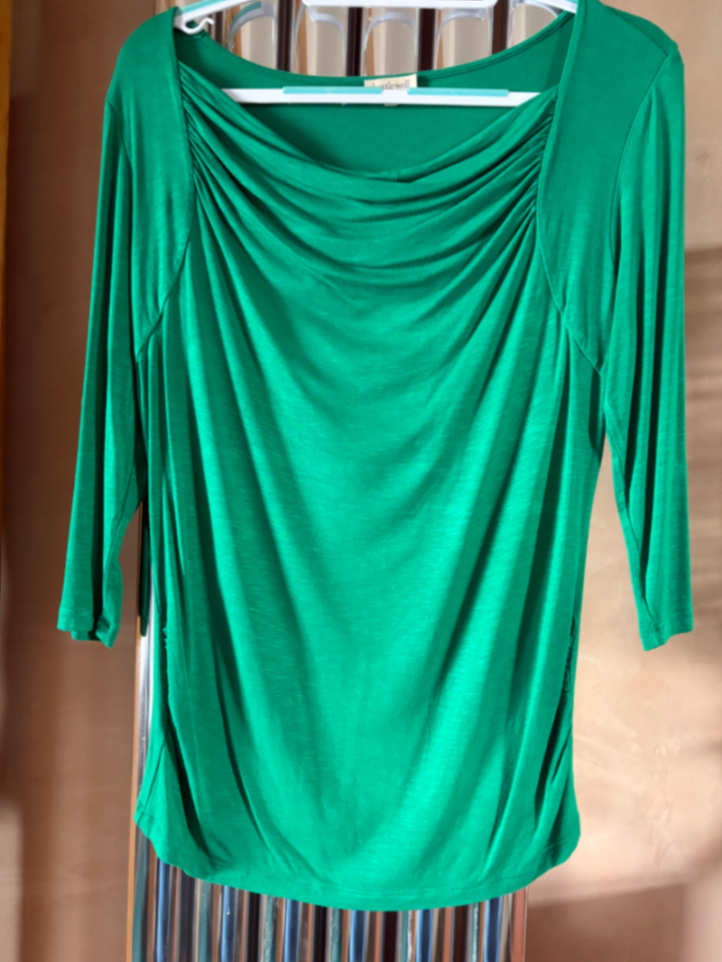 Kettlewell Green Ruched 3/4 Sleeve Top