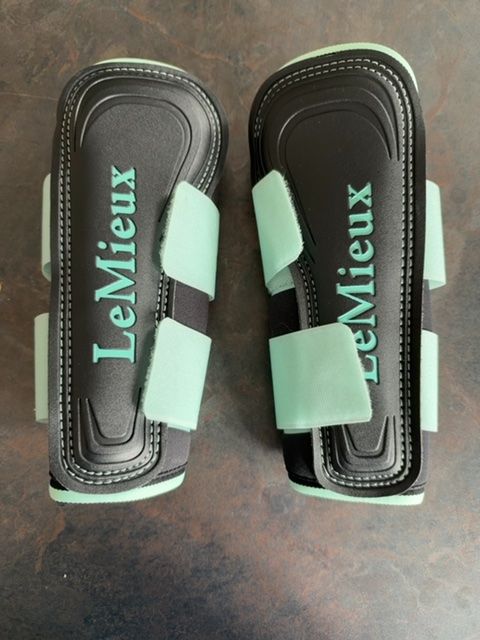 LeMieux Mint Green Black Leg Boots Pair Harlow