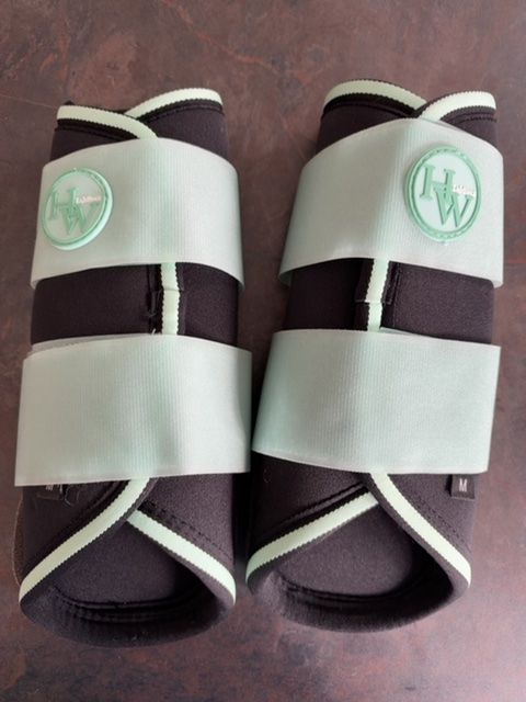 LeMieux Mint Green Black Leg Boots Pair Harlow