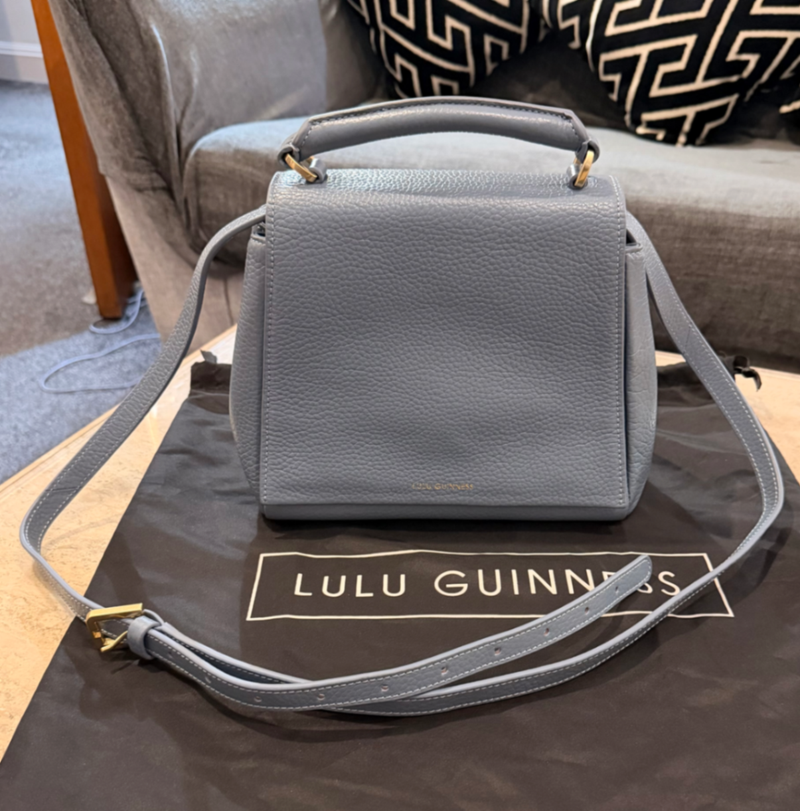 Lulu Guinness “Gertie” Pastel Blue Leather Bag