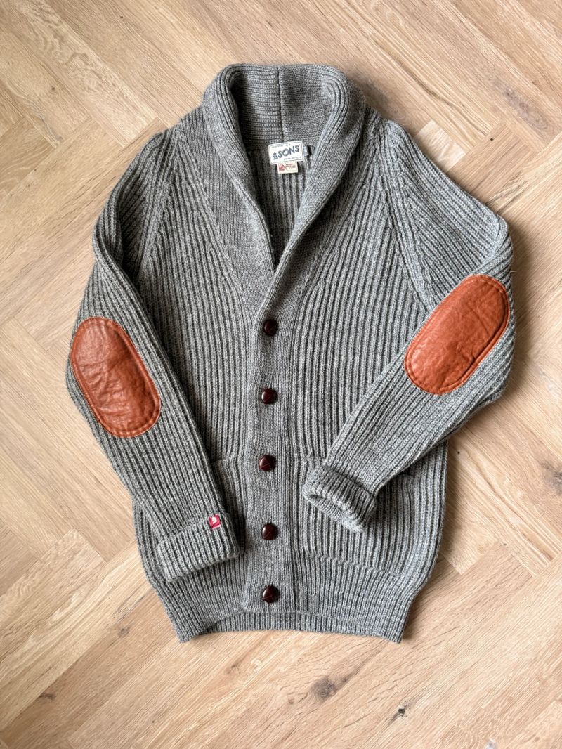 Pioneer cardigan laine britannique gris