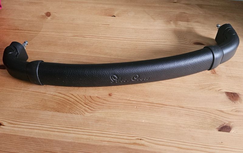 Black Leather Pushchair Handle Bar CoverSilvercross 