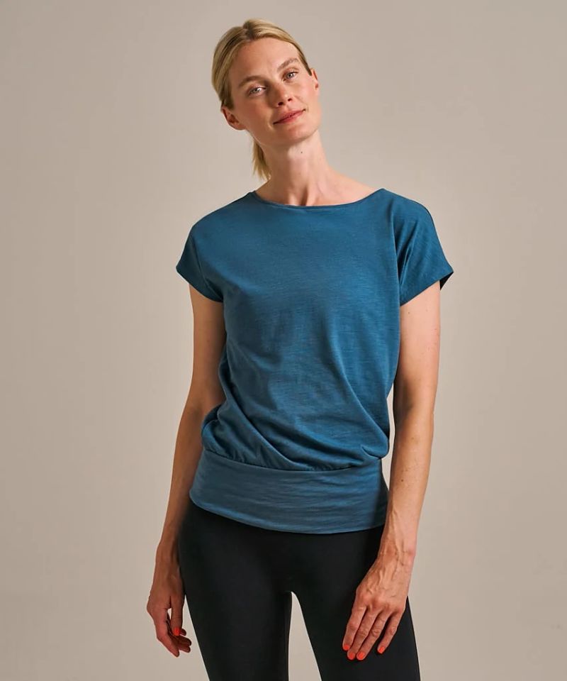 Short Sleeve Slub Bamboo Flow Top - 12