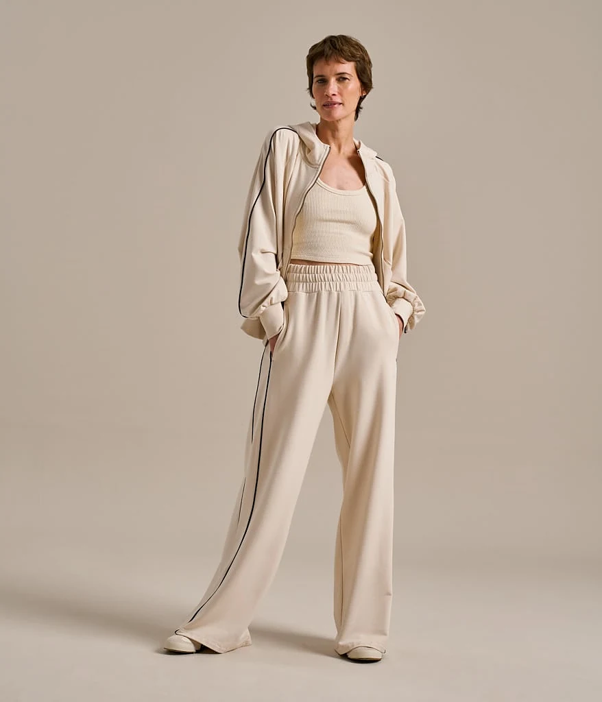 Piped Wide Leg Joggers - 8