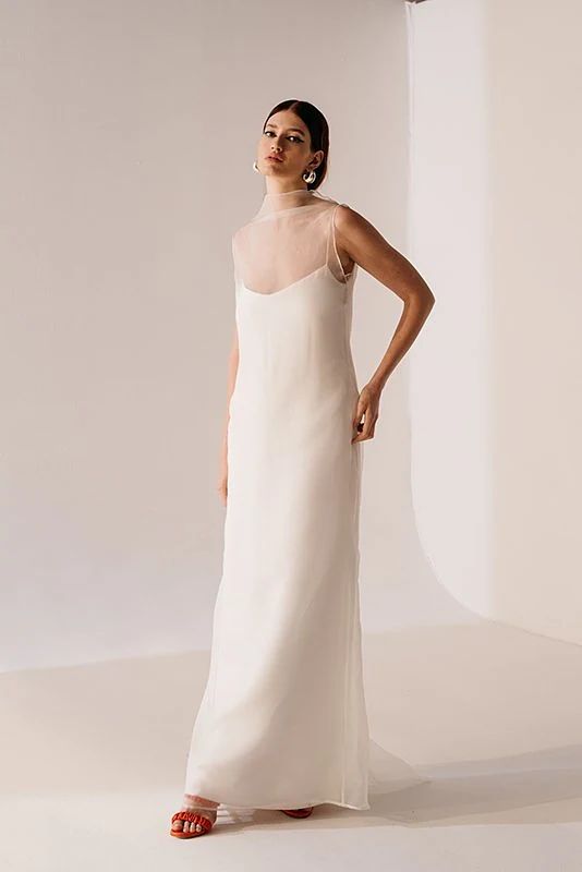 Paola High Neck with Vincent Slip - Organza