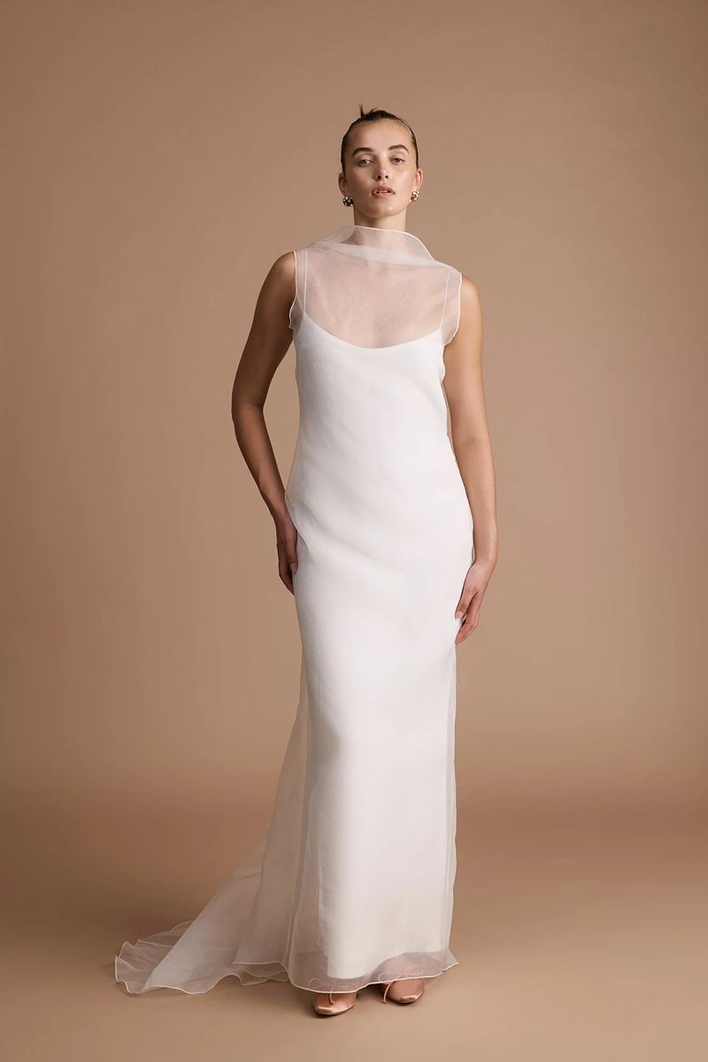 Paola High Neck with Vincent Slip - Organza