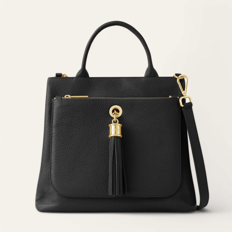 Dahlia Tote | Black with Gold hardware