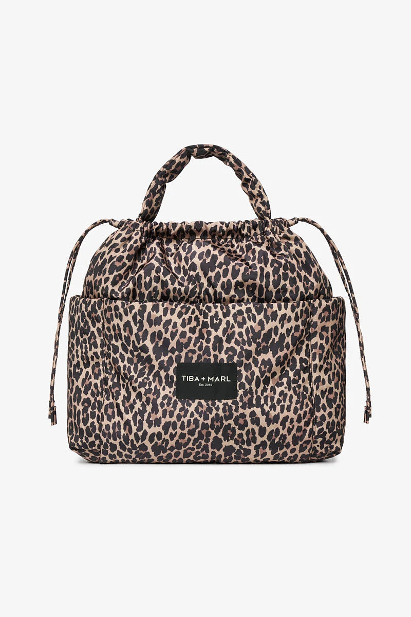 PRE-ORDER Luna Drawstring Changing Tote Leopard Print