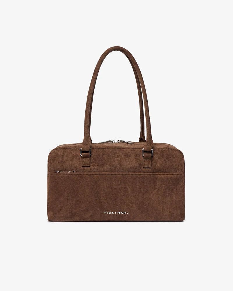 Riley Compact East-West Changing Bag Brown Faux Suede