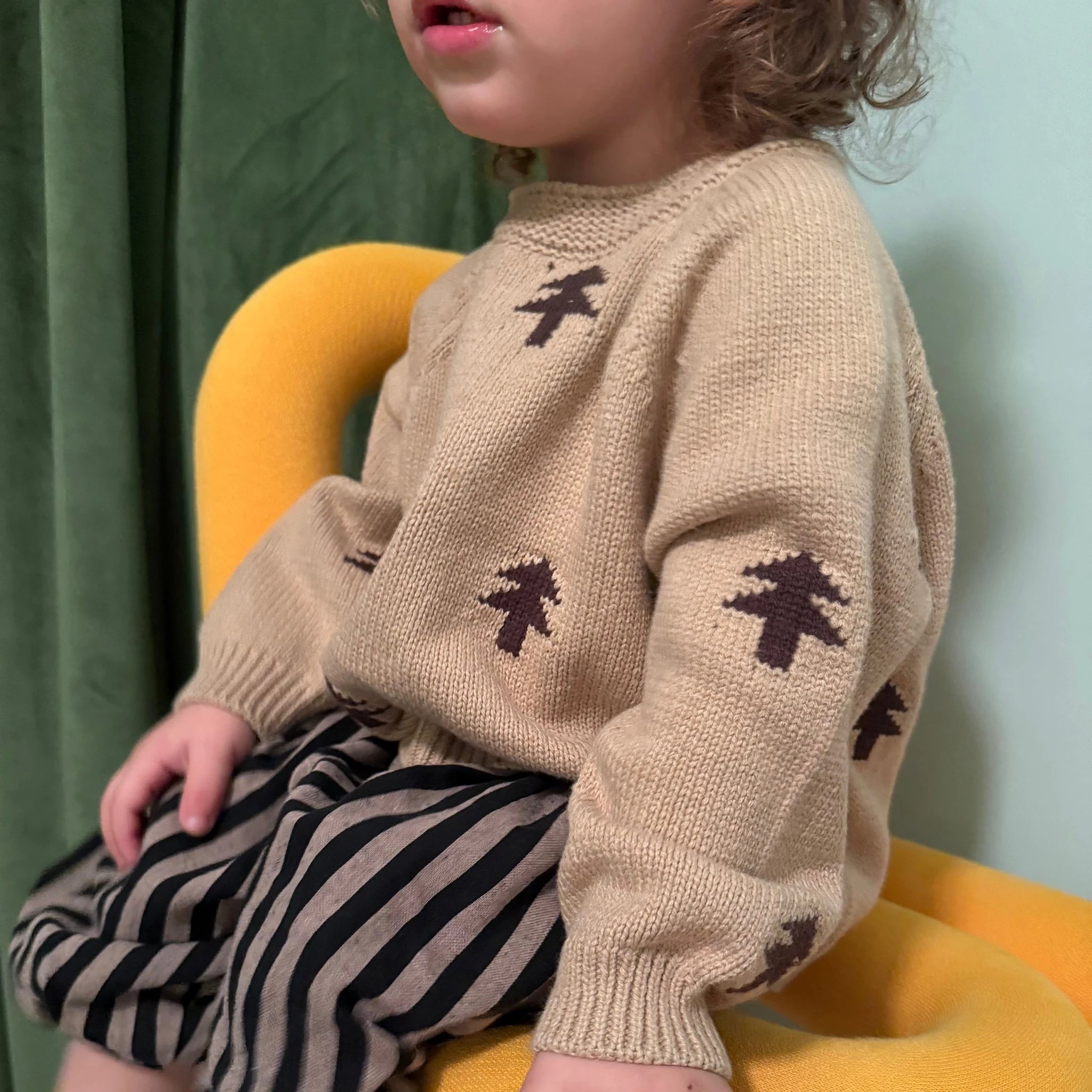 Natale Cotton Knit Festive Tree Jumper (Cookie) - 2 Years (90cm)