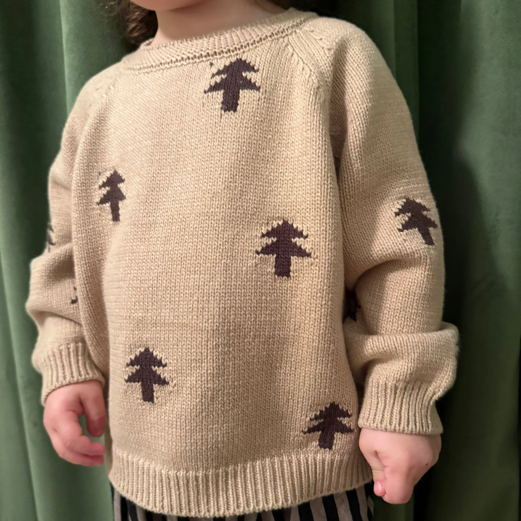 Natale Cotton Knit Festive Tree Jumper (Cookie) - 2 Years (90cm)