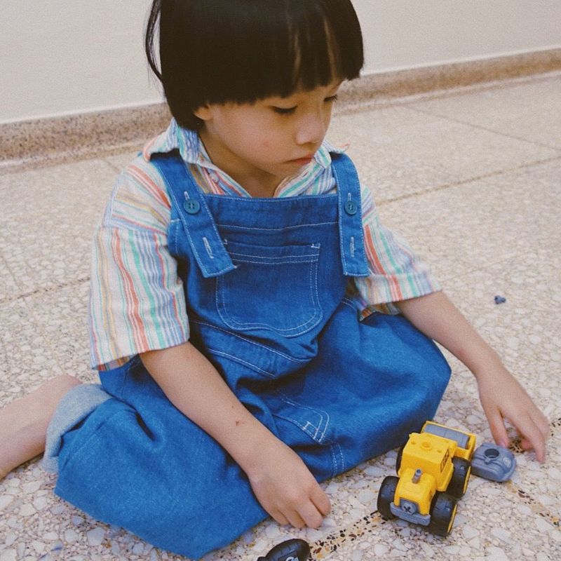 Leo Wide Leg Denim Dungarees (Light Denim)