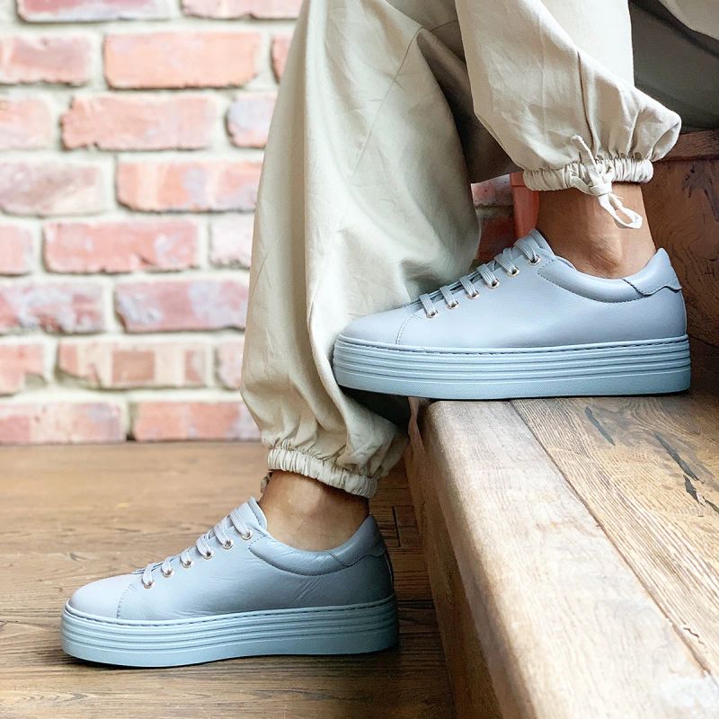 FACTORY SECONDS - Wide Fit Trainers - Grey Leather (SAMPLE SALE)